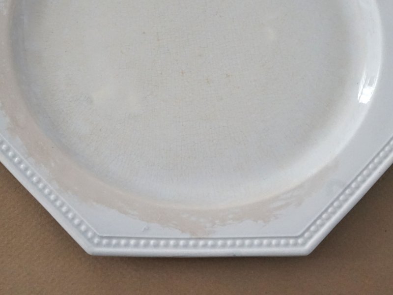 画像5: 19世紀 アンティーク パールブルーのオクトゴナル プレート クレイユモントロー - CREIL ET MONTEREAU -