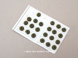 19世紀 アンティーク ドール用 極小 8mm シルク製 くるみボタン 6ピースのセット モスグリーン