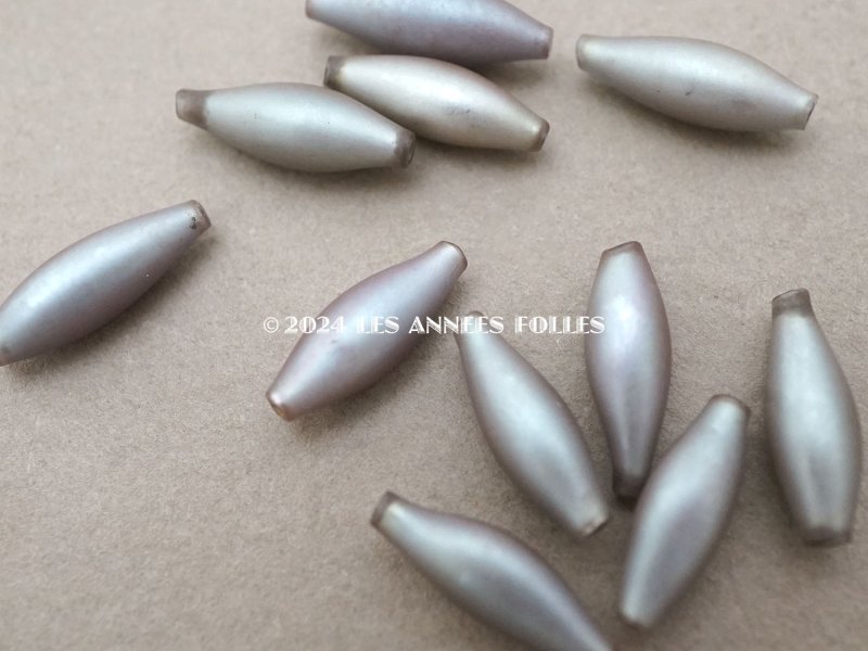 画像5: アンティーク サフィレット色 スフレビーズ  5×15mm 12ピースのセット 吹きガラス製ビーズ