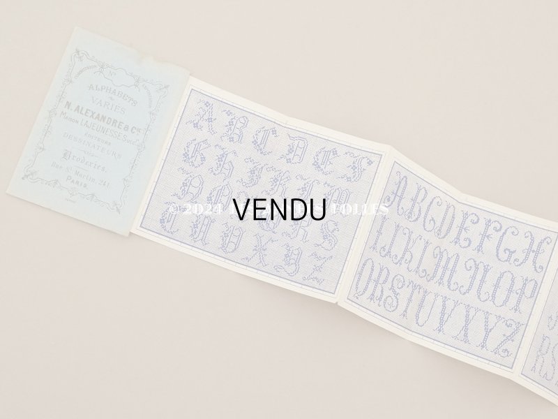 画像3: アンティーク クロスステッチの刺繍図案帳 ALPHABETS VARIES - N.ALEXANDRE&CIE -