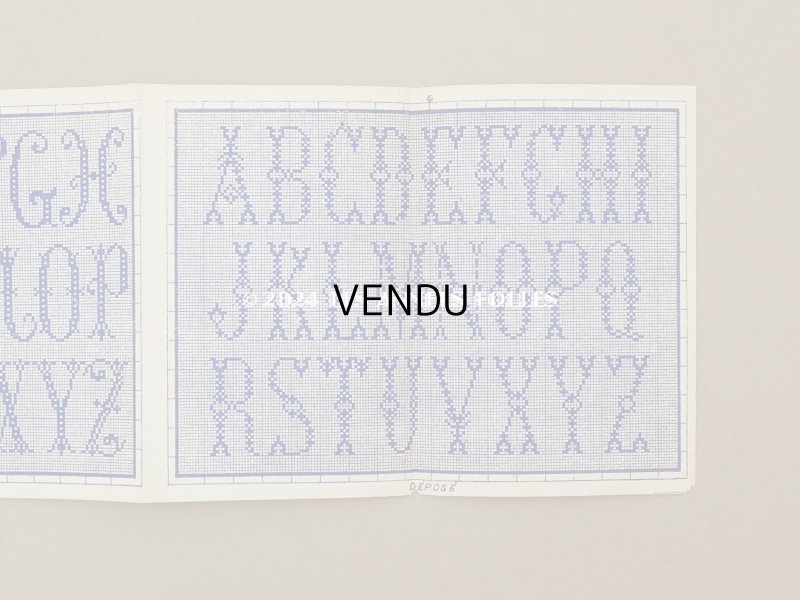 画像7: アンティーク クロスステッチの刺繍図案帳 ALPHABETS VARIES - N.ALEXANDRE&CIE -