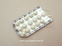 1850年頃 アンティーク シルク製 くるみボタン パウダーブルー 10mm 6ピースのセット