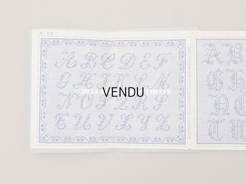 画像4: アンティーク クロスステッチの刺繍図案帳 ALPHABETS VARIES - N.ALEXANDRE&CIE -
