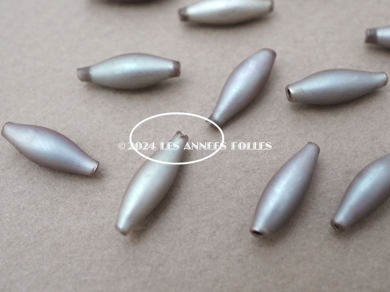 画像6: アンティーク サフィレット色 スフレビーズ  5×15mm 12ピースのセット 吹きガラス製ビーズ