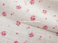 画像4: 未使用 アンティーク 小さな薔薇模様 薄手のコットンファブリック パウダーピンク 79cm幅