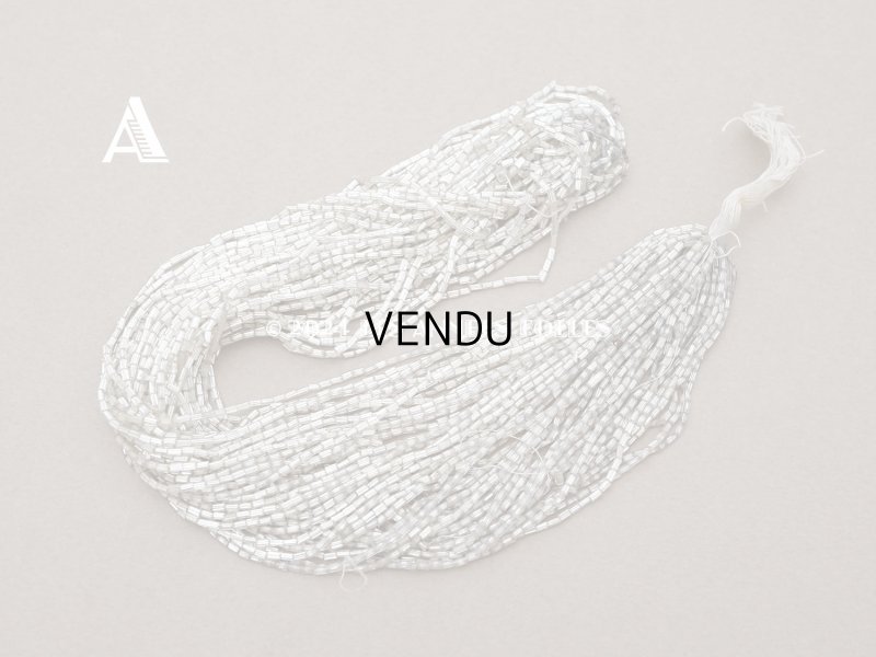 画像9: アンティーク シードビーズ ライン入り クリア＆シルバー ガラス製 