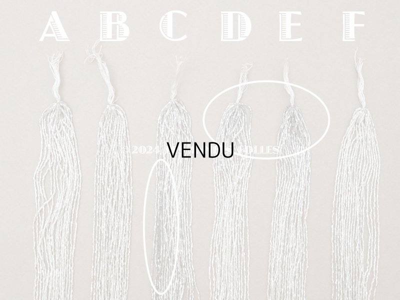 画像5: アンティーク シードビーズ ライン入り クリア＆シルバー ガラス製 