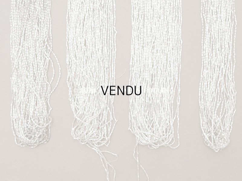 画像7: アンティーク シードビーズ ライン入り クリア＆シルバー ガラス製 