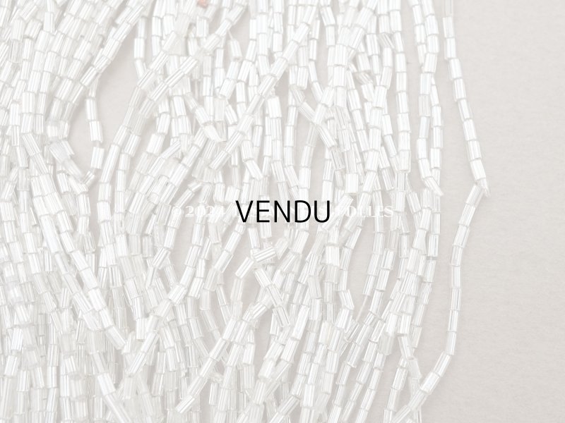 画像3: アンティーク シードビーズ ライン入り クリア＆シルバー ガラス製 