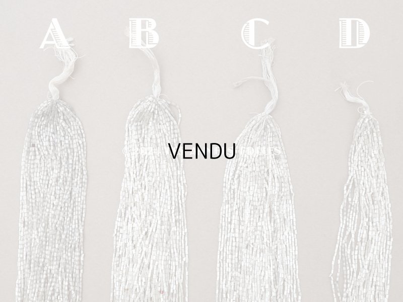 画像5: アンティーク シードビーズ ライン入り クリア＆シルバー ガラス製 