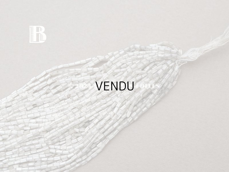 画像10: アンティーク シードビーズ ライン入り クリア＆シルバー ガラス製 