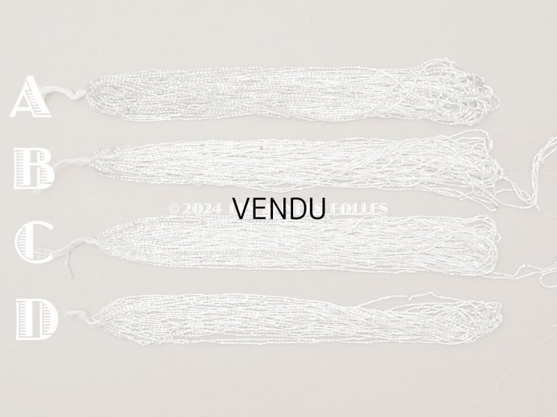 画像8: アンティーク シードビーズ ライン入り クリア＆シルバー ガラス製 