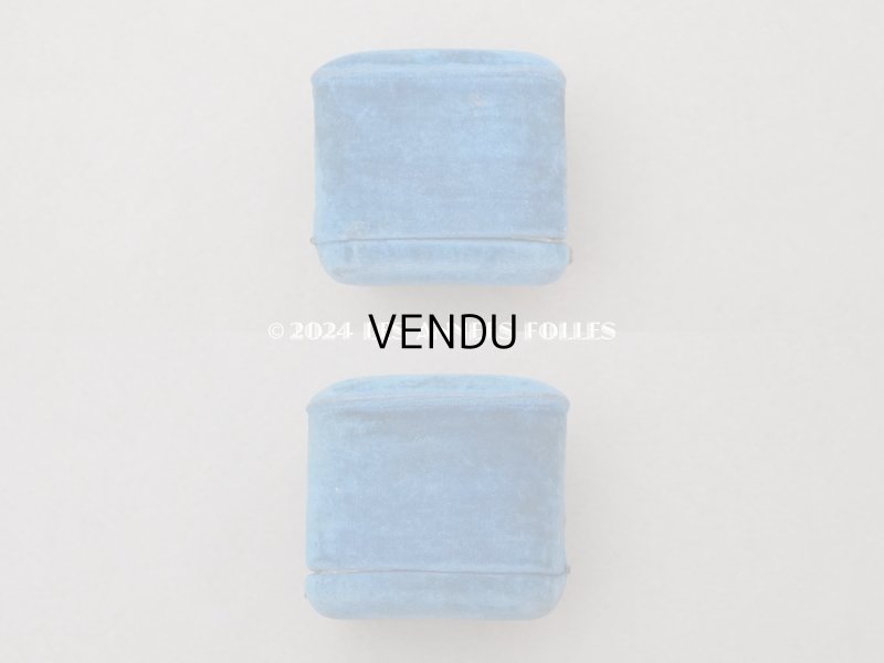 画像5: 19世紀 アンティーク リングボックス ブルーのベルベット ジュエリーボックス 