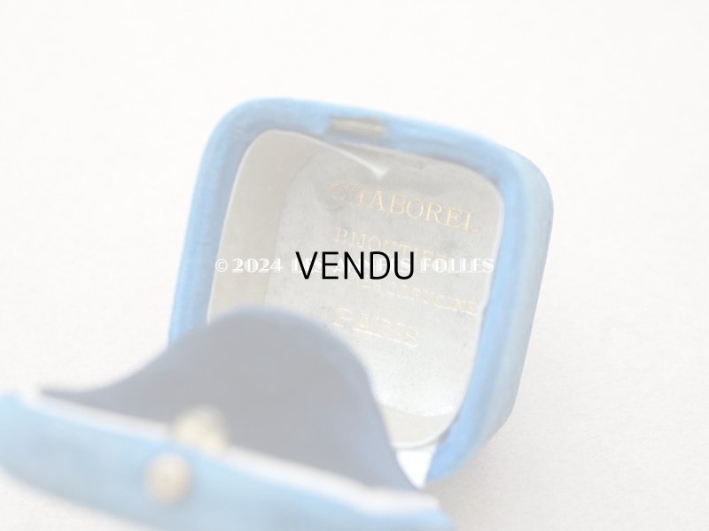 画像7: 19世紀 アンティーク リングボックス ブルーのベルベット ジュエリーボックス 