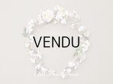 アンティーク 花冠 ヘッドドレス ウェディング 薔薇＆ピンクの勿忘草＆オレンジブロッサム