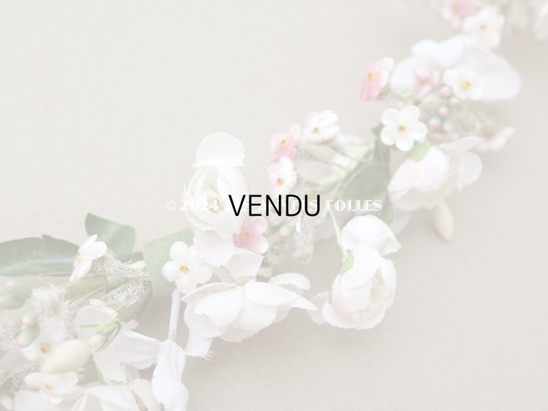 画像7: アンティーク 花冠 ヘッドドレス ウェディング 薔薇＆ピンクの勿忘草＆オレンジブロッサム