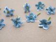 画像4: アンティーク 勿忘草 ベルベットの布花  ブルー 9ピースのセット 約15mm