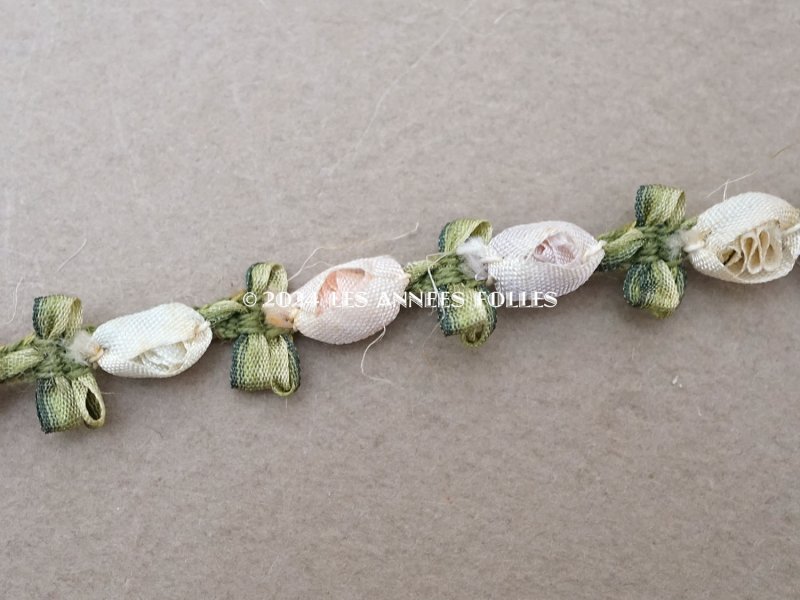 画像4: アンティーク シルク製 6色の薔薇のロココトリム 60cm パウダーカラー ロココリボン 
