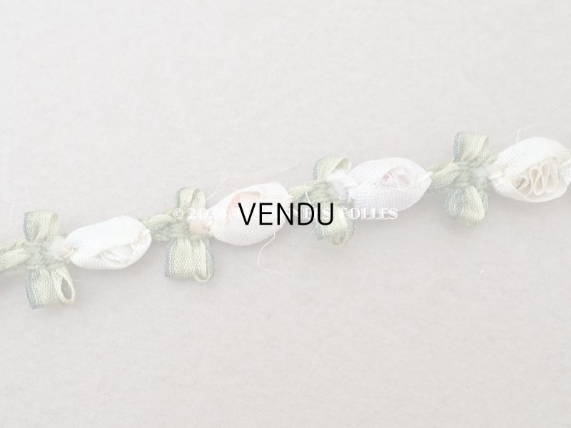 画像4: アンティーク シルク製 6色の薔薇のロココトリム 60cm パウダーカラー ロココリボン 