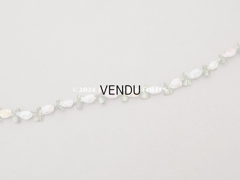 画像3: アンティーク シルク製 6色の薔薇のロココトリム 60cm パウダーカラー ロココリボン 