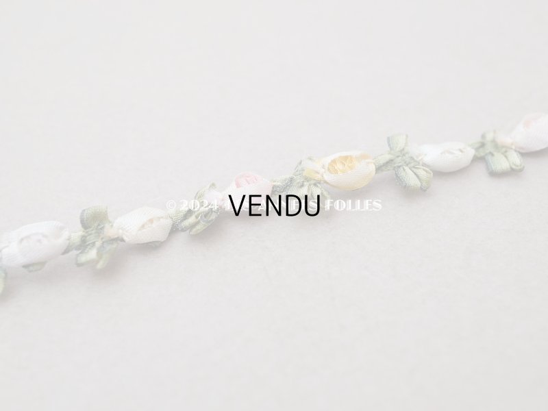 画像5: アンティーク シルク製 6色の薔薇のロココトリム 60cm パウダーカラー ロココリボン 