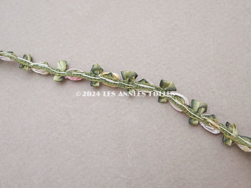 画像6: アンティーク シルク製 6色の薔薇のロココトリム 60cm パウダーカラー ロココリボン 