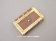 画像1: アンティーク とても小さなお菓子箱 ミサ典書型 本型 ミラー付き ベルベット (1)