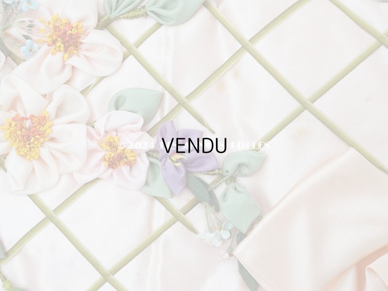 画像14: アンティーク 未使用 ロココモチーフ＆リボン付 ハンキーケース ハンカチ用ポシェット 