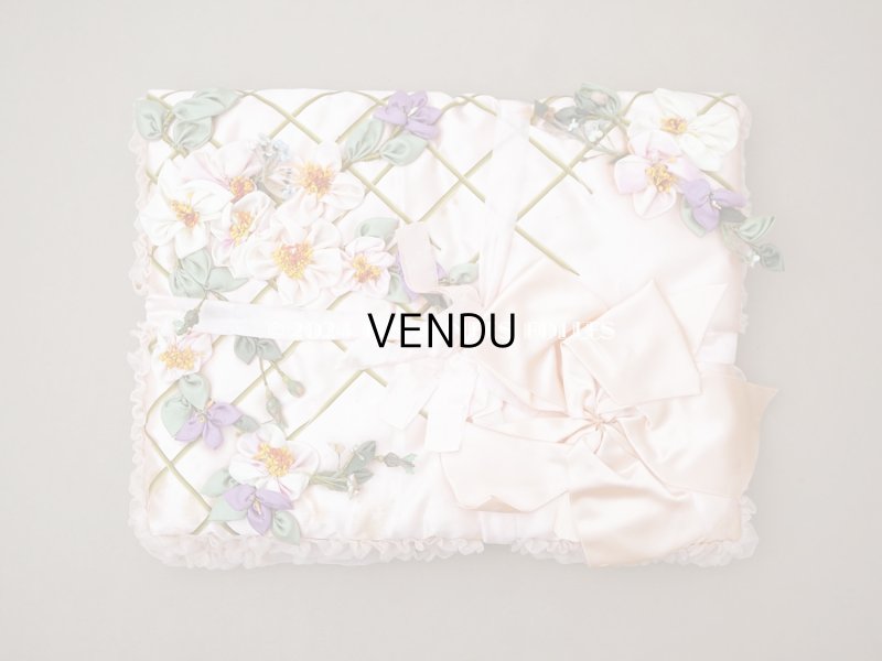 画像3: アンティーク 未使用 ロココモチーフ＆リボン付 ハンキーケース ハンカチ用ポシェット 