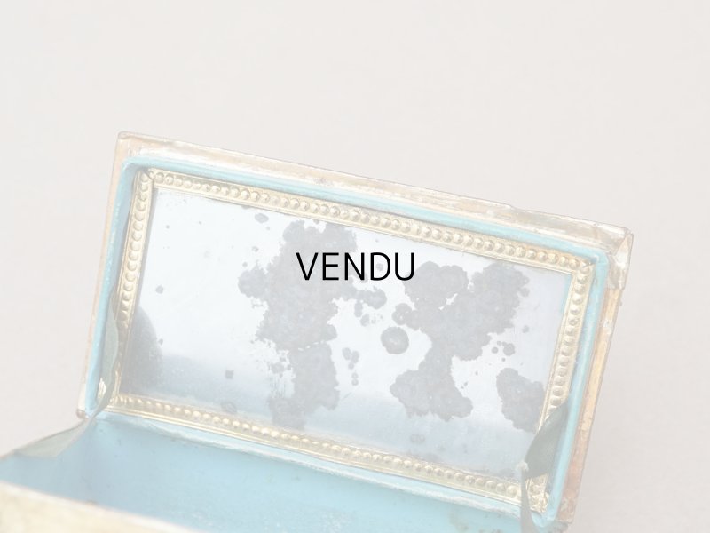 画像6: アンティーク とても小さなお菓子箱 ミサ典書型 本型 ミラー付き ベルベット