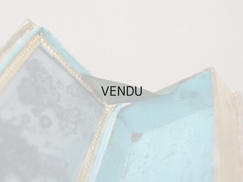 画像9: アンティーク とても小さなお菓子箱 ミサ典書型 本型 ミラー付き ベルベット