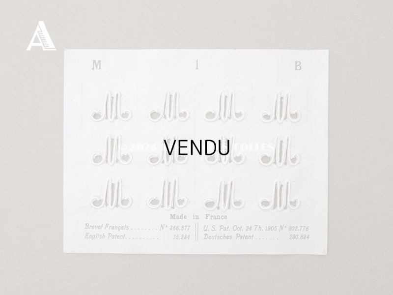 画像3:  アンティーク イニシャル モノグラム 【M】 N1 モノグラムシート イニシャルシート