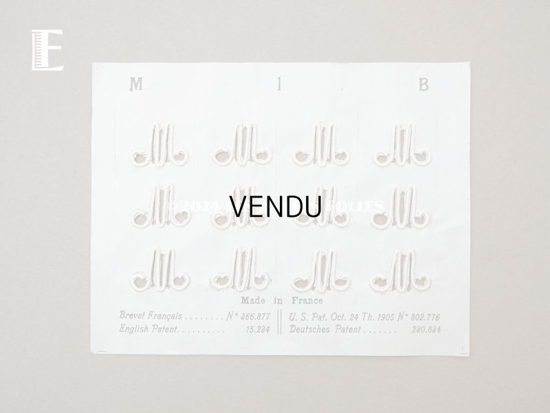 画像7:  アンティーク イニシャル モノグラム 【M】 N1 モノグラムシート イニシャルシート