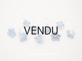 アンティーク 勿忘草 ベルベットの布花  ブルー 9ピースのセット 12mm