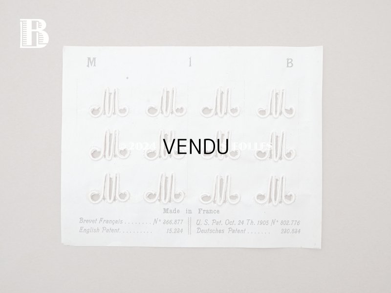 画像4:  アンティーク イニシャル モノグラム 【M】 N1 モノグラムシート イニシャルシート