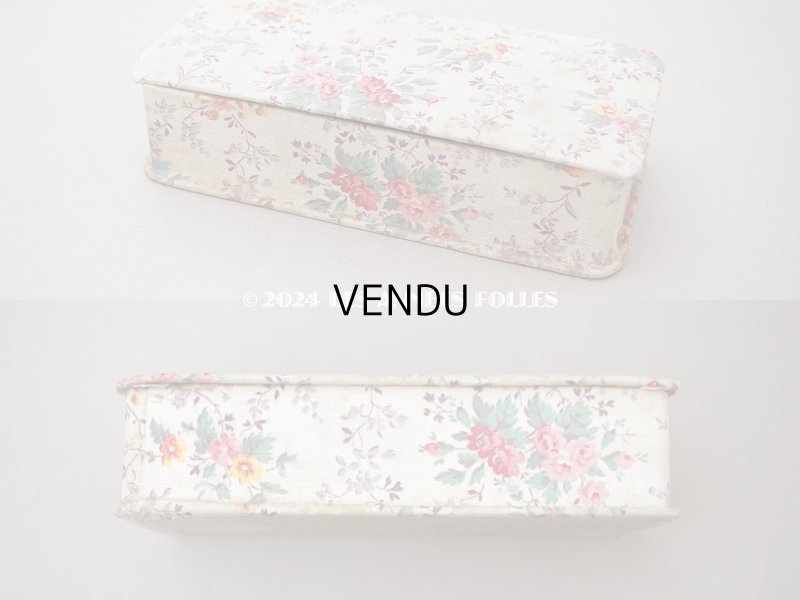 画像4: 1900年頃 アンティーク とても小さなカルトナージュボックス 花模様