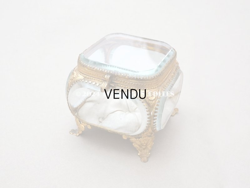 画像5: 19世紀末 アンティーク 大きなジュエリーボックス アイボリーのシルククッション