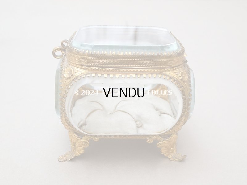 画像13: 19世紀末 アンティーク 大きなジュエリーボックス アイボリーのシルククッション