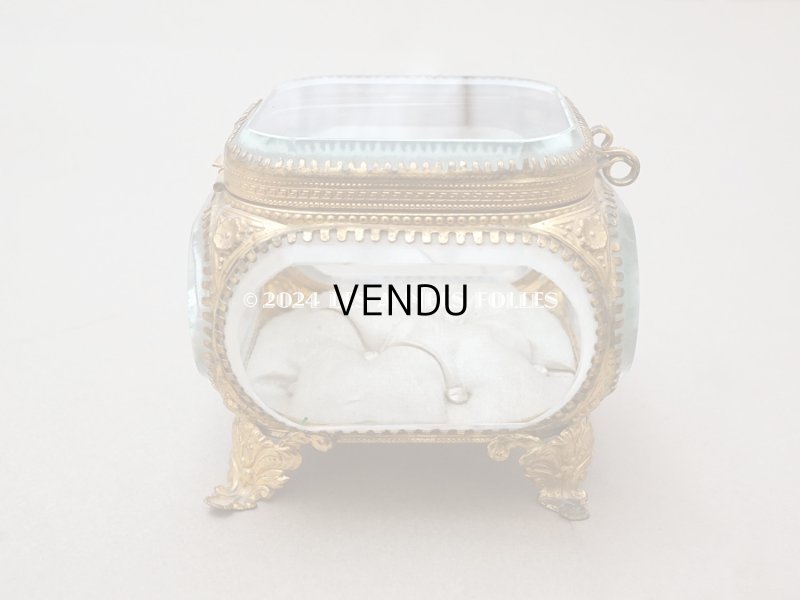 画像12: 19世紀末 アンティーク 大きなジュエリーボックス アイボリーのシルククッション