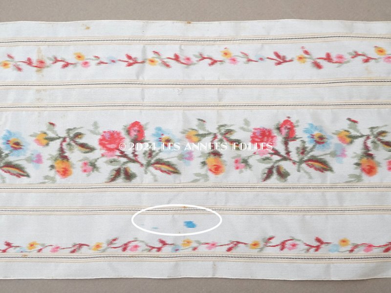 画像8: 19世紀 アンティーク シルク製 幅広リボン ほぐし織り ピンクの薔薇 1.5m 幅16.2cm