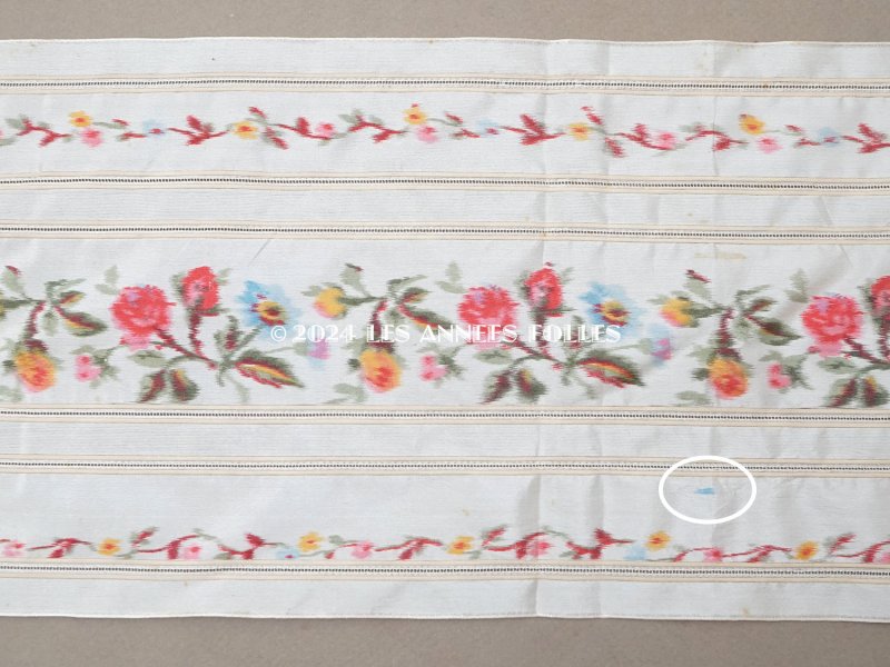 画像7: 19世紀 アンティーク シルク製 幅広リボン ほぐし織り ピンクの薔薇 1.5m 幅16.2cm