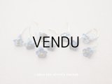アンティーク 勿忘草 ベルベットの布花  ブルー 10ピースのセット 8mm