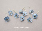 アンティーク 勿忘草 ベルベットの布花  スモーキーブルー 9ピースのセット 12mm