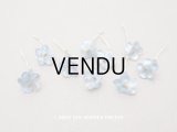アンティーク 勿忘草 ベルベットの布花  スモーキーブルー 9ピースのセット 12mm