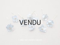 アンティーク 勿忘草 ベルベットの布花  スモーキーブルー 9ピースのセット 12mm