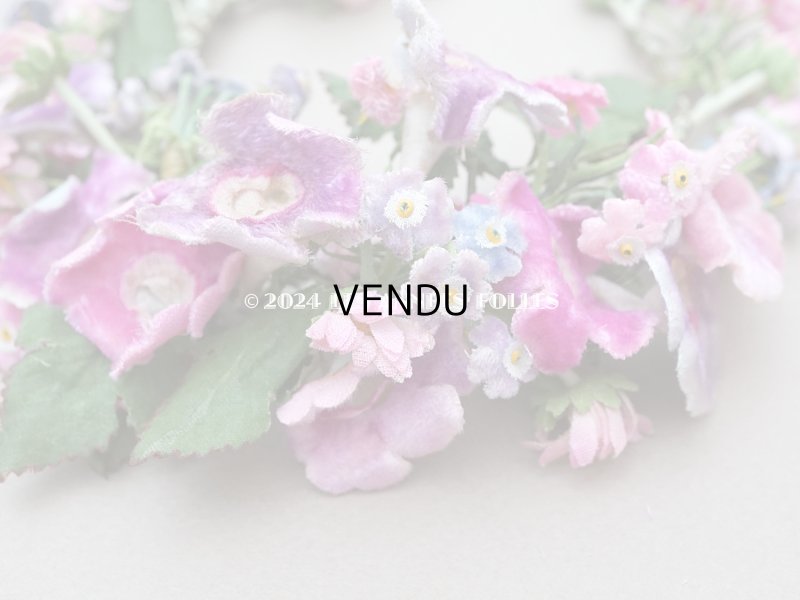 画像7: アンティーク ヴェールガールのティアラ ベルベットの布花 花冠