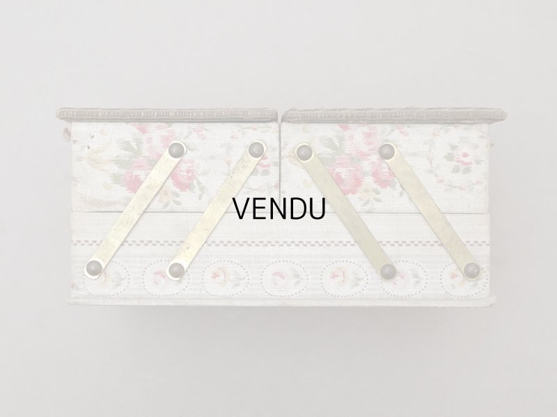 画像7: 1900年頃 アンティーク 薔薇＆リボン＆メダイヨン  カルトナージュボックス アコーディオン式