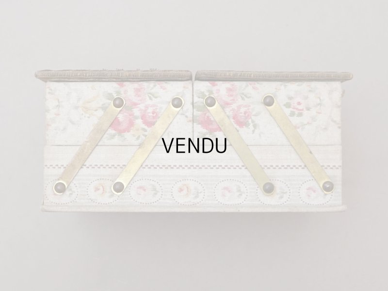 画像6: 1900年頃 アンティーク 薔薇＆リボン＆メダイヨン  カルトナージュボックス アコーディオン式