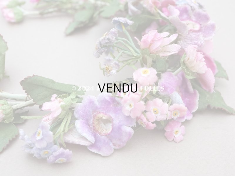 画像8: アンティーク ヴェールガールのティアラ ベルベットの布花 花冠