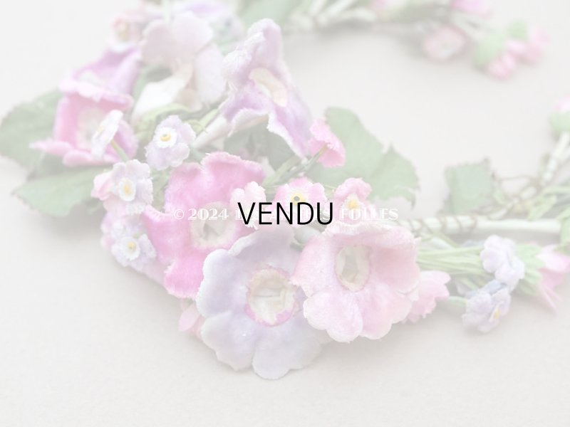 画像6: アンティーク ヴェールガールのティアラ ベルベットの布花 花冠